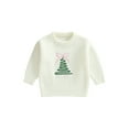 thumbnail image 1 of Rovasas Little Girl Christmas Sweater Tree Crewneck Long Sleeve Knit Tops, 1 of 9