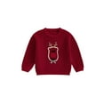 thumbnail image 1 of Rovasas Toddler Girls Boys Sweater Christmas Clothes Deer Embroidery Tops, 1 of 9