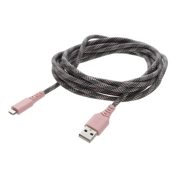 Rove RV10FTMUSB 10 ft. Micro to USB Braided Cable Extra Long Charging Cord for Mobile Devices Micro Style - Assorted Color