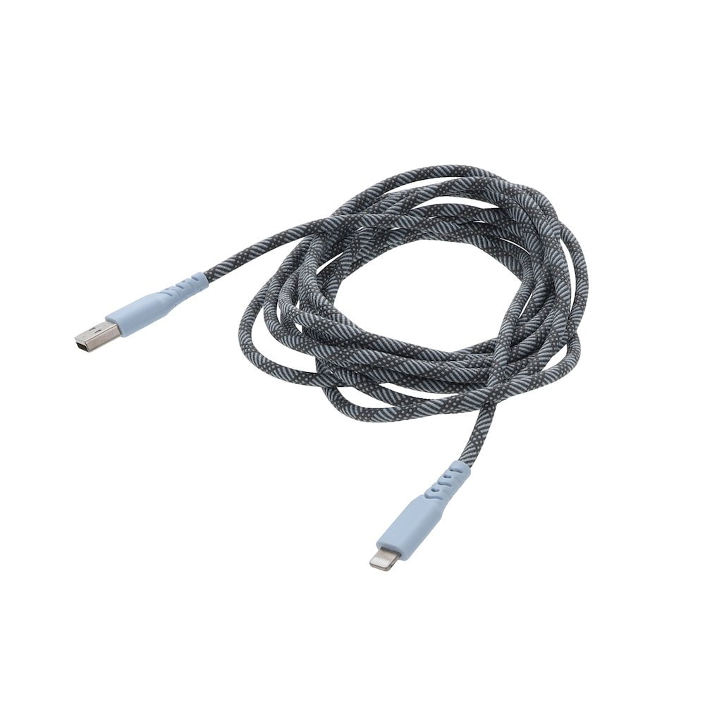 Rove RV10FTLUSBA 10 ft. Lightning to USB A Braided Cable - Extra Long Charging Cord for Mobile Devices - Assorted Color