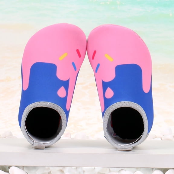 Rove Studio Kids Water Shoes, Cute Ice Cream Print Quick Dry Aqua Socks, Non- Barefoot Swim Shoes for Toddler Boys & Girls PK1 26