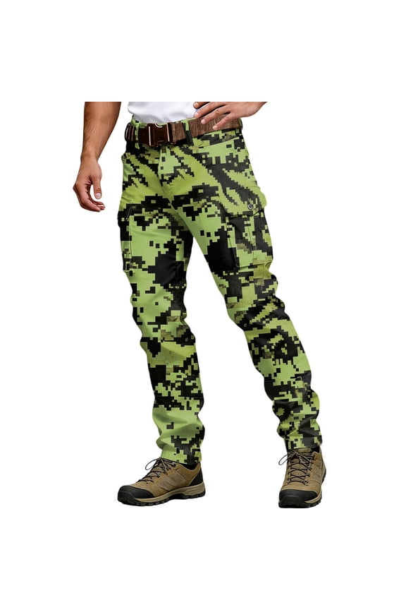 Lightweight Cargo Pants For Men With 6 Pockets Stretch Polyester Slim Fit Hiking Work Pants Outdoor Casual Everyday Wear