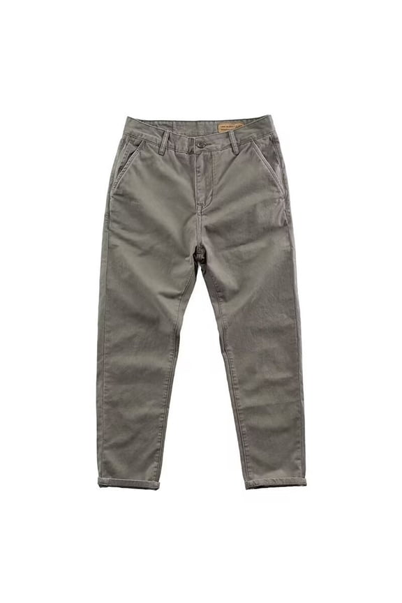 Men Loose Straight Tailored Chino Work Pants, Water Repellent Stretch Quick Dry Polyester Trousers, Lightweight Summer Fall Outdoor Hiking Commuting Casual Pants Grey M