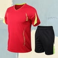 thumbnail image 1 of Rove Studio Men's 2-Piece Athletic Set: Quick-Dry T-Shirt + Mens Shorts for Gym, Running & Casual Red XXXXL, 1 of 2