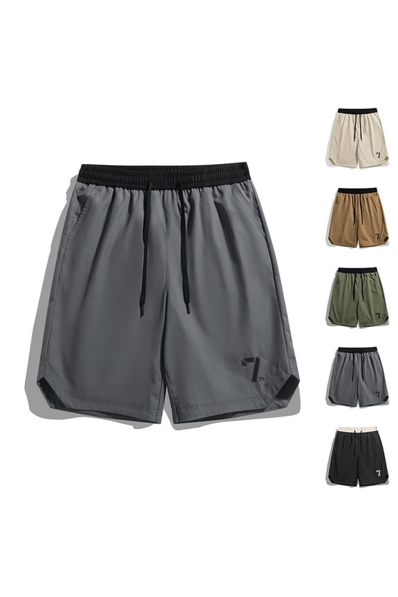 Men’s 5-Inch Casual Cargo Shorts, Lightweight Breathable Elastic Waist Shorts with 4 Pockets for Beach & Outdoor Black L