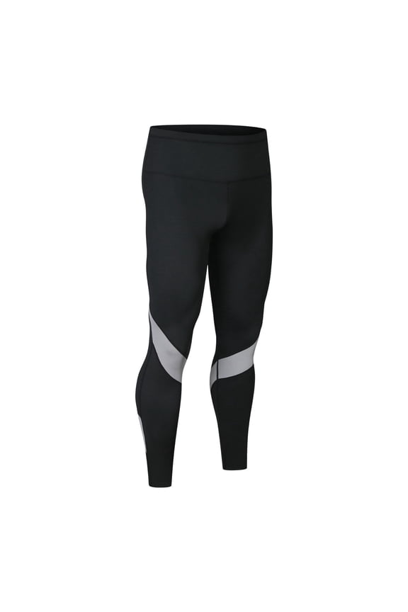 Men’s Color Block Compression Pants, Quick Dry Workout Leggings for Gym, Running & Yoga BK2 XL