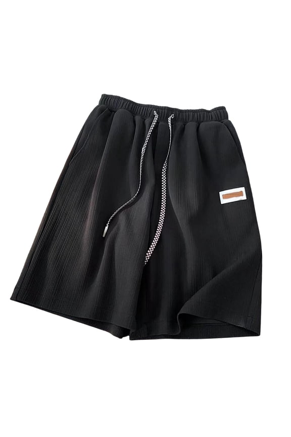 Men’s Ice Silk Casual Shorts, Lightweight Breathable Loose Fit Summer Sports Shorts with Drawstring Waist for Basketball Black 5XL