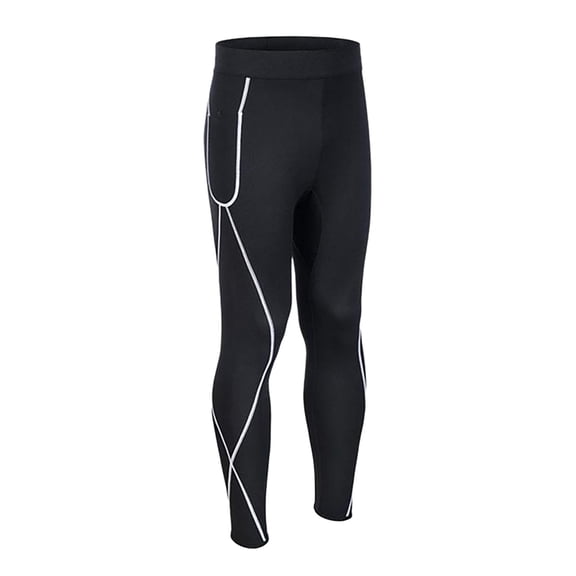 Rove Studio Menâs Neoprene Sauna Compression Pants, Sweat Leggings with Pocket for Gym, Running & Workouts Black XXXXL