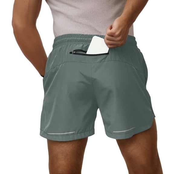 Rove Studio Men’s Quick Dry Workout Shorts, Breathable Athletic Shorts with Zipper Pocket for Gym, Running & Casual Summer Wear Army Green XL