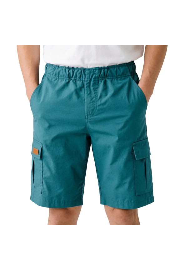 Unisex Boys Girls Stretch Chino Twill Cargo Shorts, Full Elastic Waist Pull On Kids School Uniform Shorts, Breathable Soft Jogger Shorts with Side Cargo Pockets Sky Blue 120