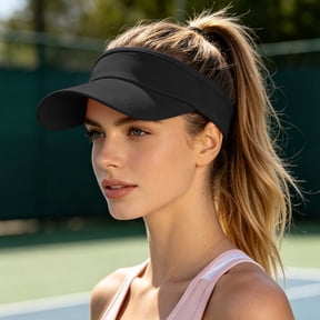 Rove Studio Women's Athletic Sun Visor, UPF 50+ Breathable Sun Hats for Women for Tennis, Running & Sports Black One Size