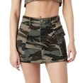thumbnail image 1 of Rove Studio Women's Camo Denim Cargo Mini Skirt, High Waist A-Line Casual Skirt with Pockets, Skirts for Women L, 1 of 4
