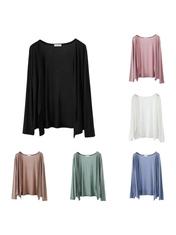 Women’s Lightweight Long Sleeve Open Front Cardigan, Soft Knit Loose Fit Casual Cover Up for Spring Summer Autumn Green L