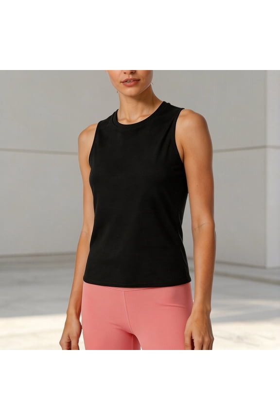 Women’s Racerback Workout Tank Top, Breathable Quick-Dry Yoga Sleeveless Gym Top for Fitness & Casual Layering Black XXL