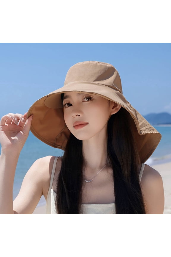 Rove Studio Women's UPF 50+ Wide Brim Sun Hat, Neck Flap Sun Hats for Women for Beach & Gardening Khaki One Size