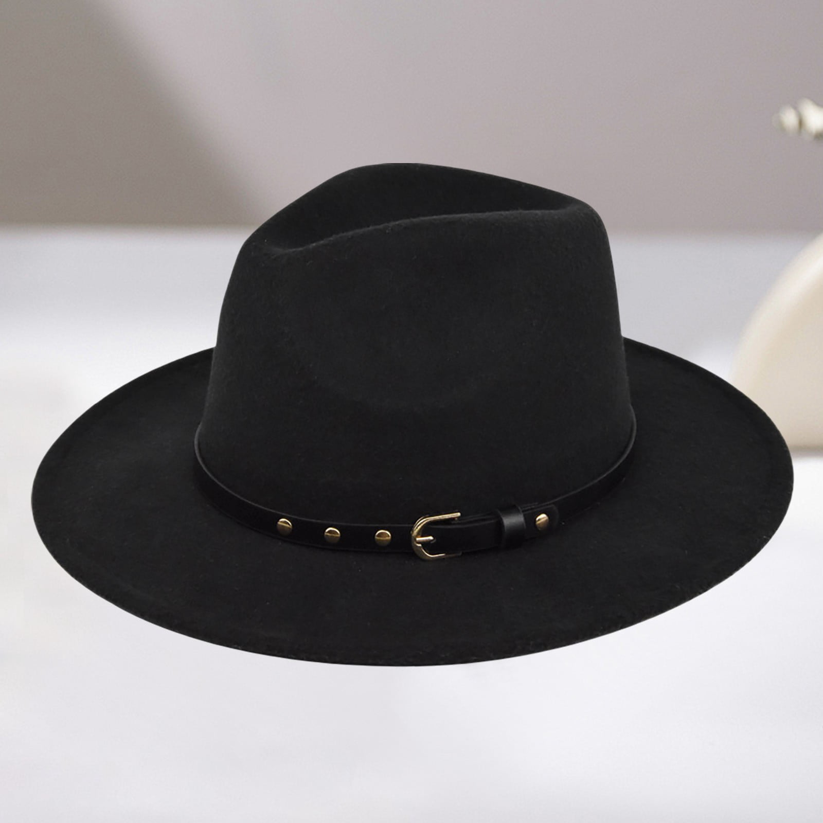 Wide Brim Fedora Hat Cowboy Style Adjustable One Size BCB Generation Women main image 4