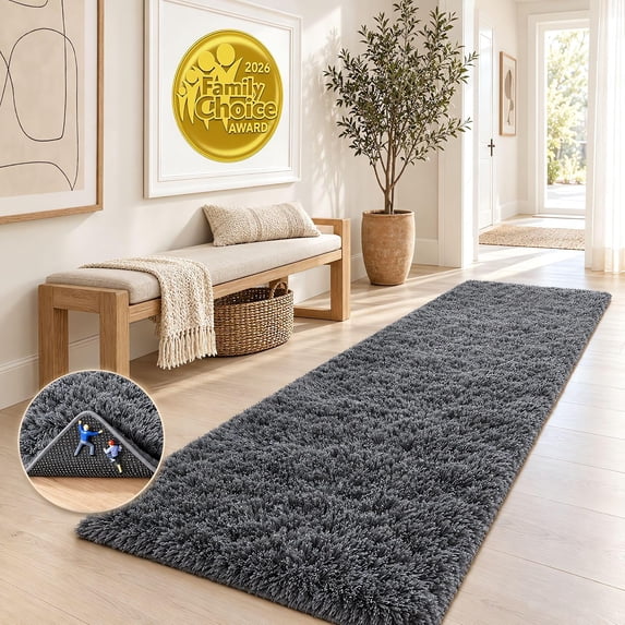 RoveNova 2x6 Washable Runner Rug for Hallway,Non-Slip Fluffy Soft ...