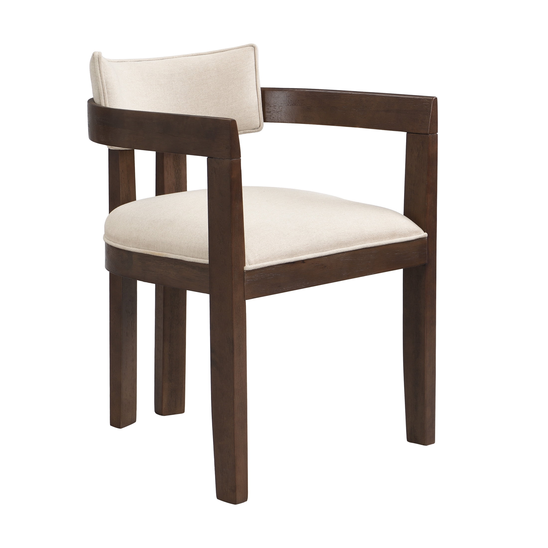 Rovelle Modern Upholstered Dining Chairs, Rubberwood, Walnut + Natural Ash, Set of 2