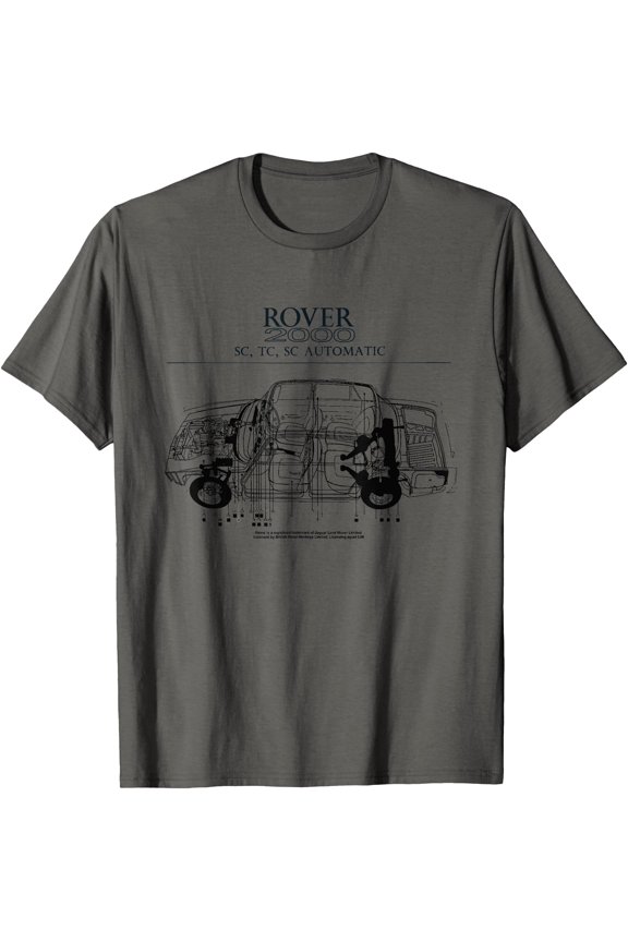 Rover 2000 SC TC Auto Car Schematic T-Shirt, Vintage Birthday Gift
