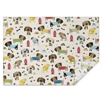 Rover Cream Dogs Bone Rectangle Tablecloth 60"x84",Waterproof Polyester Rectangle Table Cloth, Wipeable Spillproof Polyester Tablecloth for Dining, Camping, Indoor and Outdoor