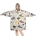 thumbnail image 1 of Rover Cream Dogs Bone Wearable Oversized Blanket,Wearable Blanket Hoodie for Adults,Cozy Hooded Blankets with Super Pockets,Super Warm Fuzzy Pullover for Women & Men, 1 of 6