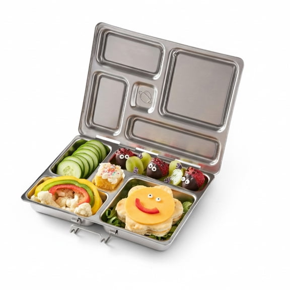 Rover Stainless Steel Bento Box Style Lunch For With 5 Compartments - Durable Dishwasher Safe And Food Container