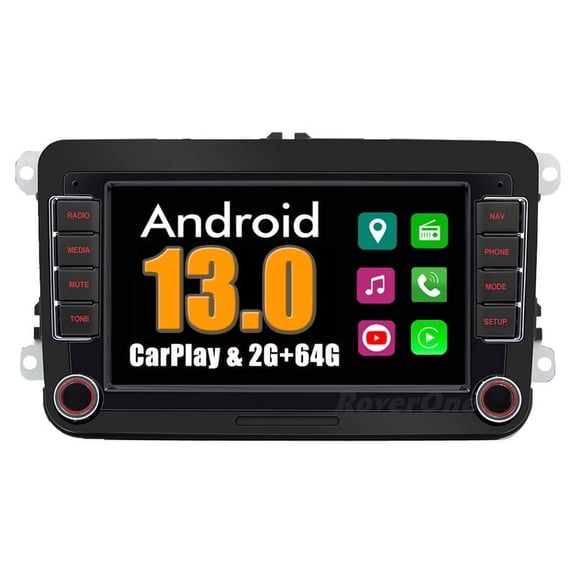 RoverOne 2G+64G Car Stereo Head Unit Bluetooth CarPlay Android Auto Radio GPS for Skoda Superb 2008-2014