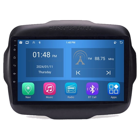 RoverOne 4+64GB Car Stereo CarPlay GPS Navigation Bluetooth for Jeep Renegade 2014-2018 Android Touch Screen Player