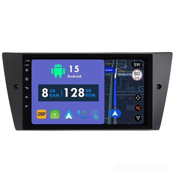 RoverOne 8GB+128GB Car Radio Bluetooth CarPlay GPS Navigation Stereo for BMW 3-Series E90 E91 E92 E93 2005-2013