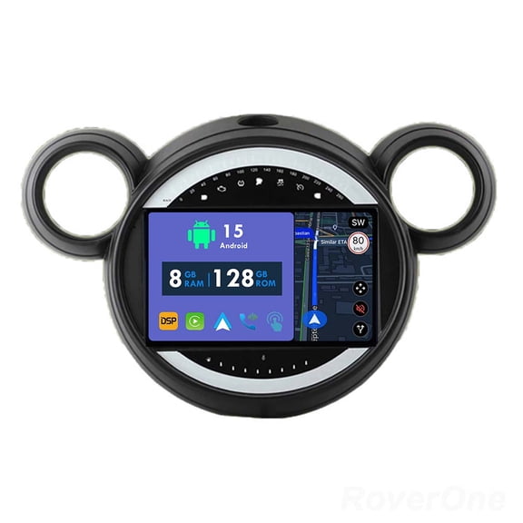RoverOne 8GB+128GB Car Radio Bluetooth CarPlay GPS Navigation Stereo for BMW Mini Cooper 2010-2016