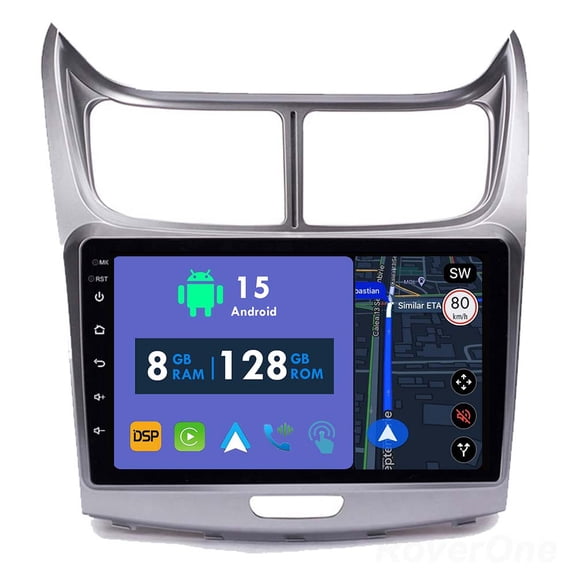 RoverOne 8GB+128GB Car Radio Bluetooth CarPlay GPS Navigation Stereo for Chevrolet Sail 2009-2013