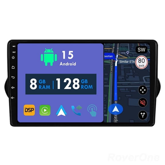 RoverOne 8GB+128GB Car Radio Bluetooth CarPlay GPS Navigation Stereo for Fiat Tipo Egea 2015-2023