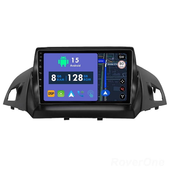 RoverOne 8GB+128GB Car Radio Bluetooth CarPlay GPS Navigation Stereo for Ford Kuga 2 Escape 3 2012-2019