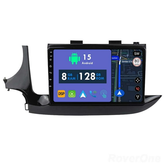 RoverOne 8GB+128GB Car Radio Bluetooth CarPlay GPS Navigation Stereo for Opel Mokka X Vauxhall Encore 2016-2019