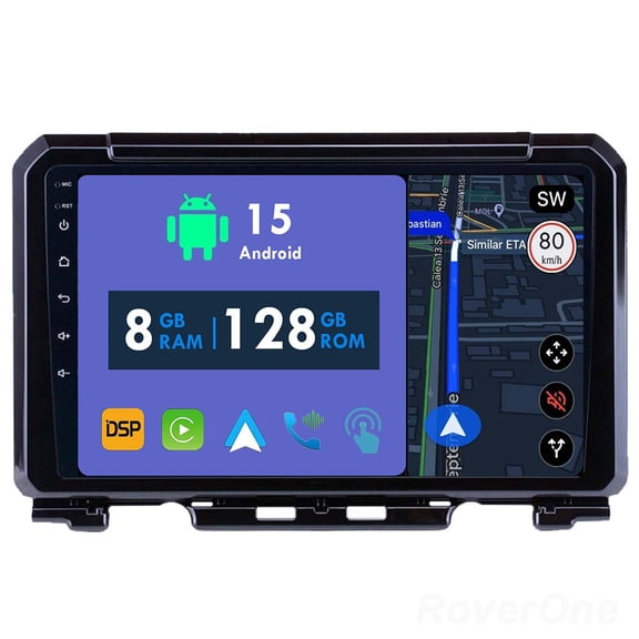 RoverOne 8GB+128GB Car Radio Bluetooth CarPlay GPS Navigation Stereo for Suzuki Jimny JB64 2018-2020