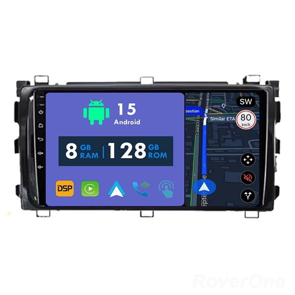 RoverOne 8GB+128GB Car Radio Bluetooth CarPlay GPS Navigation Stereo for Toyota Auris Hybrid 2013-2016