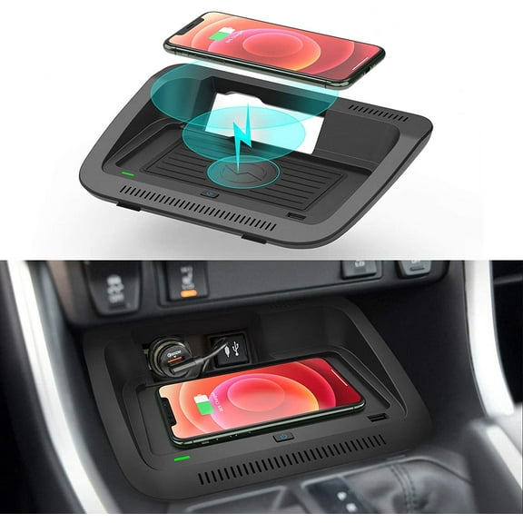 RoverOne Qi Car Wireless Charging pad for Toyota RAV4 2019 - 2024 Center Console Phone Fast Charger Holder Mat Car Accessories
