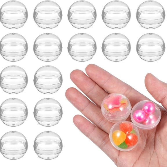RoverTrail 200 Pack Clear Plastic Capsules 1.1 Inch Round Vending Machine Balls for Claw Machines, Easter Eggs, Party Favors and Craft Supplies