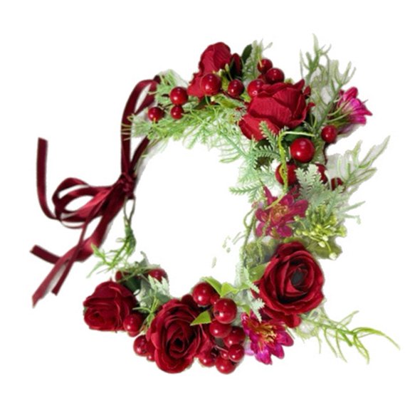 RoverTrail Adjustable Floral Crown Headband with Artificial Flowers for Weddings, Parties, and Special Occasions, Suitable for Women and Girls