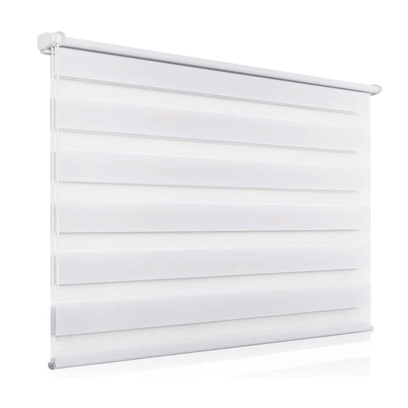 RoverTrail Waterproof Semi-Transparent Sunshade Curtain with Mold-Resistant Coating, Breathable No-Drill Window Blinds for Bathroom Kitchen, White 30x150cm