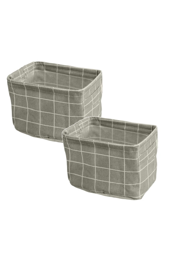 2 Pieces Collapsible Fabric Storage Cubes Organizer With Handles Children's Foldable Fabric Storage Cube Box Grey