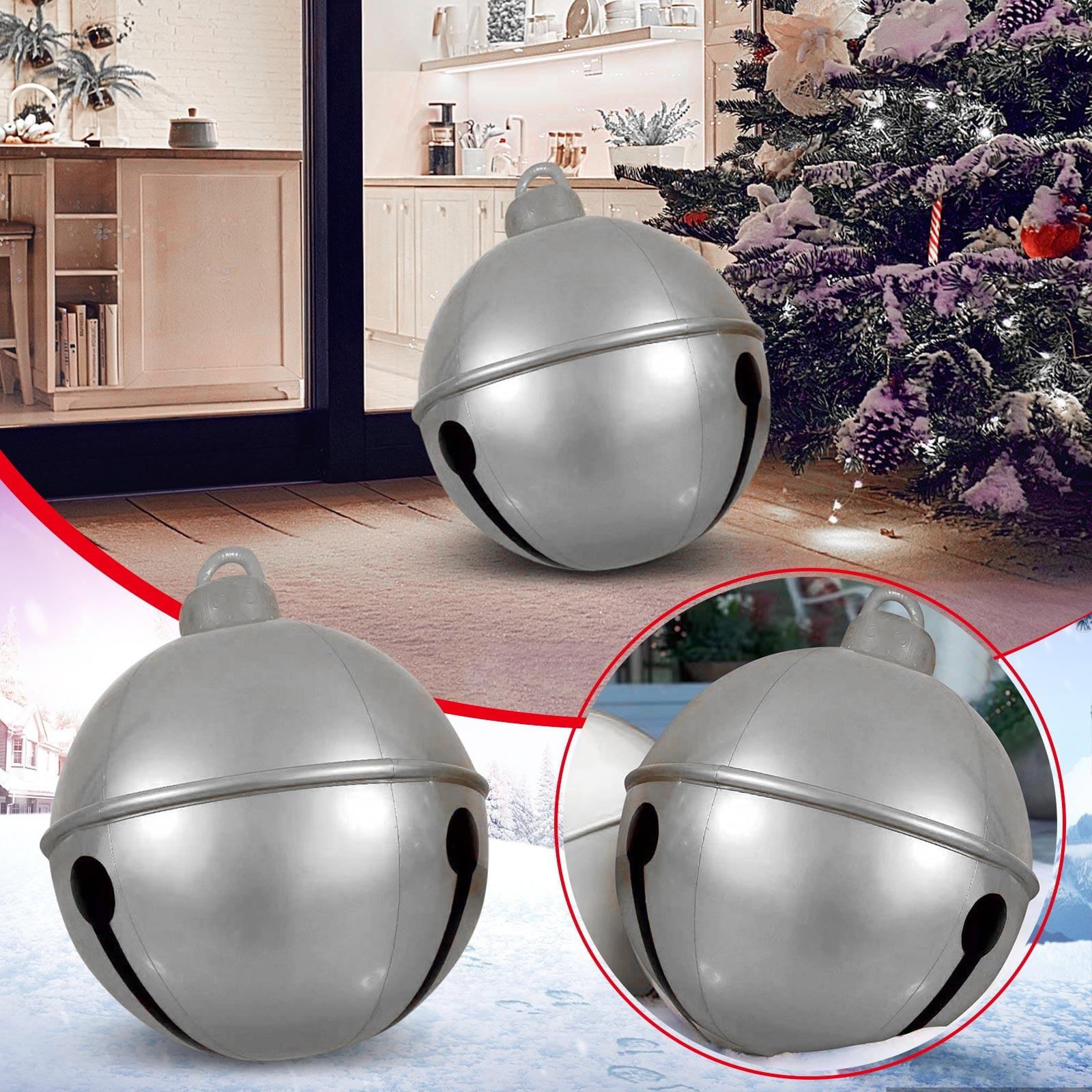 Rovga 24 Inch Giant Christmas Inflatable Outdoor Ornament Inflatable