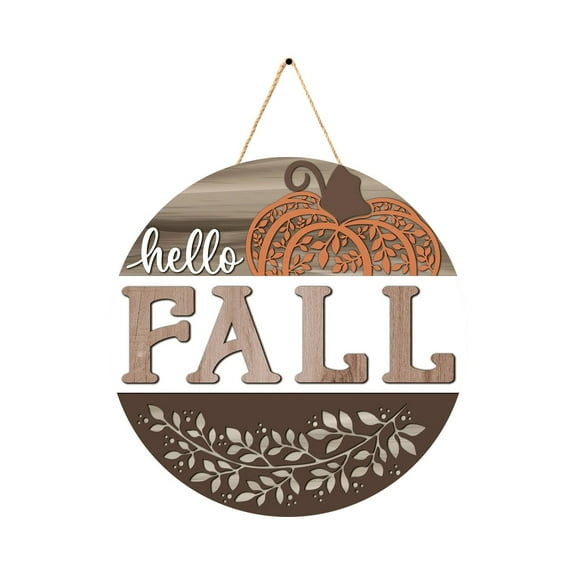 Rovga Autumn Door Sign Welcome Sign Pumpkin Maple Leaf Door Sign For Fall Front Door Farmhouse Outdoor Home Decor A Hanging Board For Homes Restaurants Shops Orange 30Cm