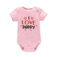 thumbnail image 1 of Rovga Baby Boys Clothes 3-6 Months Kids Baby Valentine'S Day Jumpsuit Toddler Round Neck Letter Heart Prints Shorts Sleeves Romper Comfortable Playsuit Pink, 1 of 2