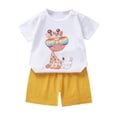 thumbnail image 1 of Rovga Baby Boys Girls Outfits Cartoon Print Short Sleeve Tops Printed Shorts 2PCS Clothes Set Fashion Dailywear, 1 of 5