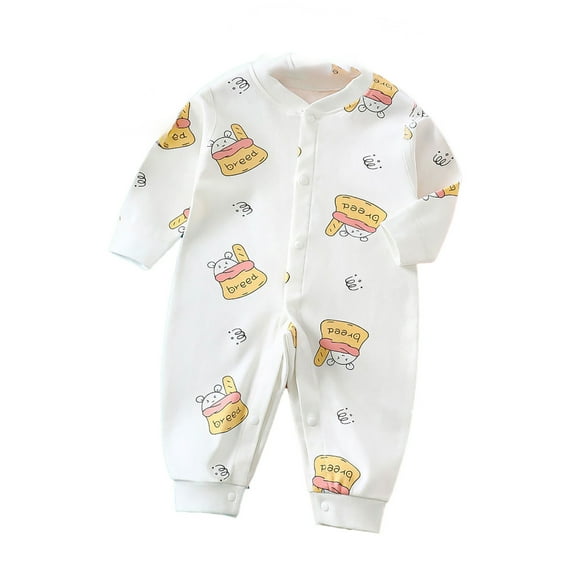 Rovga Baby Pajamas For Boys Girls Spring Summer New Long Sleeved Pajamas Boneless Sewing Cottonblend Bodysuit Adorable Daily Wear 0-3 Months E