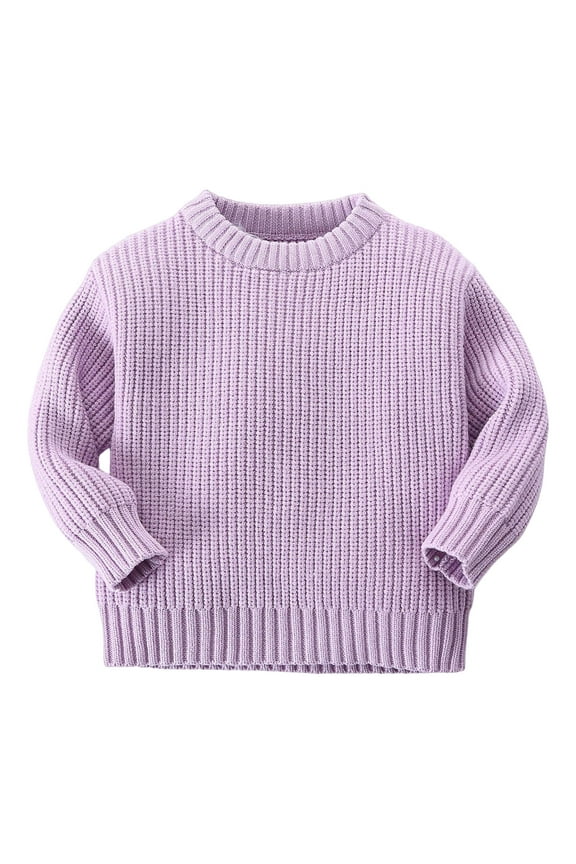 Boys Clothes Toddler Kids Baby Crewneck Long Sleeve Solid Color Sweater Knitted Sweater Autumn Winter Warm Pullover Tops Coat Jacket Comfotable Loungewear 0-3 Months