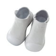 thumbnail image 1 of Rovga Boys Girls Shoes Solid Ruffled Soft Soles First Walkers Antislip Shoes Toddler Kids Baby Prewalker 12-18 Months Grey, 1 of 3