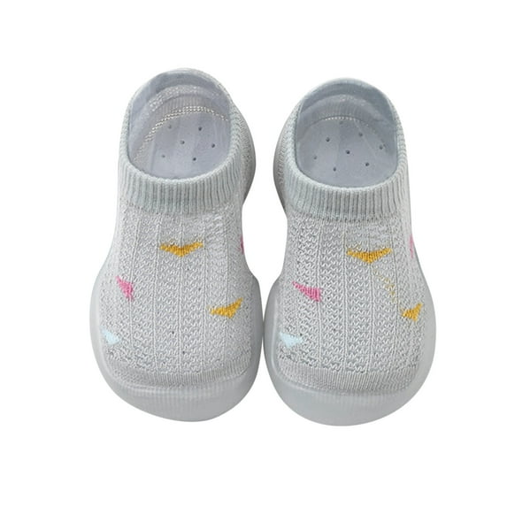 Rovga Boys Girls Socks Shoes Toddler Breathable Mesh The Floor Socks Non Prewalker Shoes 6-12 Months Grey