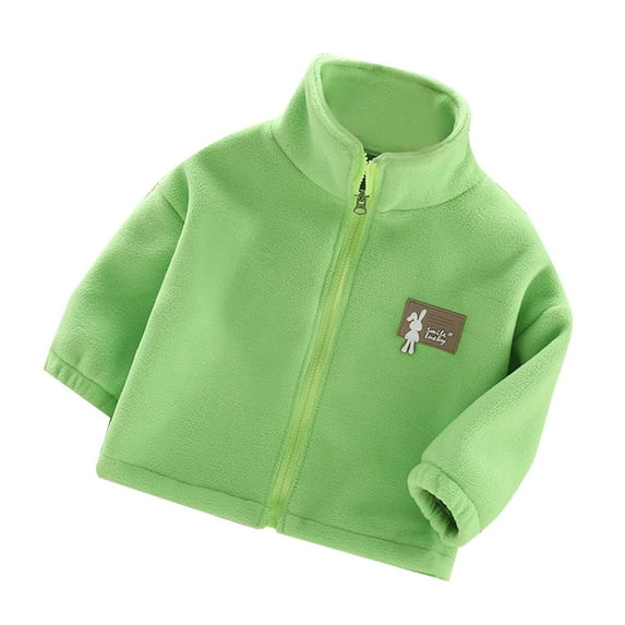 Rovga Boys Girls Tops 7-8 Years Thick Fuzzy Casual Long Sleeve Coat Children'S Spring Fashion Spring Top Green